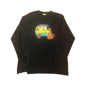 Scooby- Doo And Shaggy Long Sleeve Black Graphic Front And Back T-shirt Large
